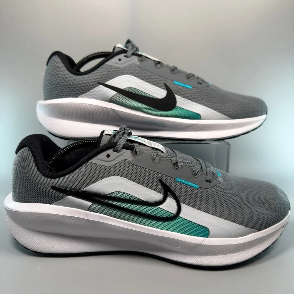 Nike Downshifter 13 Mens 11.5 11 1/2 W Wide Running Shoe White Gray Sneaker Low